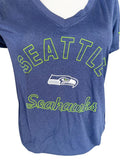 Nike Women's Dri-Fit Seattle Seahawks Graphic Navy Short Sleeve Shirt Size XL
