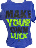 Adidas Women's Make Your Own Luck Graphic Navy Short Sleeve Shirt Size Medium