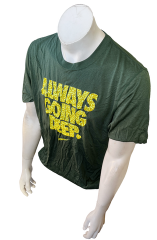 Nike Men's Dri-Fit Always Going Deep Graphic Green Short Sleeve Shirt Size Large