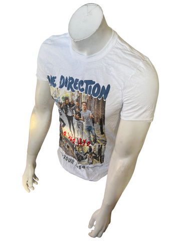 Gildan Men's One Direction Where We Are Tour 2014 Graphic White Shirt Size Small