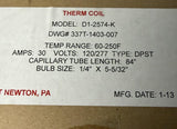 Therm Coil D1-2574-K Thermostat DPST 60-250°F 120/277V 30A 84″ Capillary