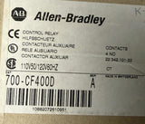 Allen-Bradley 700-CF400D Industrial Control Relay Series A 110/120 VAC 50/60Hz