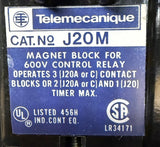 Telemecanique J20A40 Control Relay 4‑Pole 10 A 600 VAC w/ J20M Magnet Block