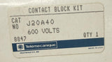 Telemecanique J20A40 Control Block Relay Kit 4‑Pole 10 A 600 VAC