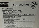 Dayton 32W279 Pushbutton Enclosure 22mm 1-Hole NEMA 4/4X