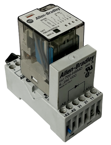 Allen-Bradley 700-HA33Z24-4 Relay 24VDC w/ 700-HSMD Surge Suppressor & Socket