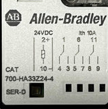 Allen-Bradley 700-HA33Z24-4 Relay 24VDC w/ 700-HSMD Surge Suppressor & Socket
