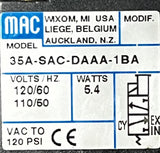 MAC 35A-SAC-DAAA-1BA Solenoid Valve 3-Way 1/8" NPTF 110/120 VAC 50/60Hz 5.4W