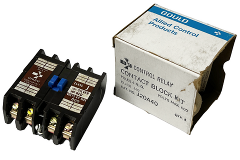 Gould J20A40 Control Relay Contact Block Kit 4-Pole 600VAC Class J20