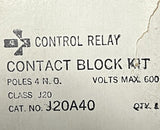 Gould J20A40 Control Relay Contact Block Kit 4-Pole 600VAC Class J20