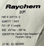 Raychem DCPT1/2-4' Flexible Flame Retardant Polyolefin Tubing 0.472″-0.236″