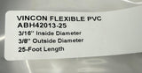 Vincon ABH42013-25 Flexible PVC Tubing 3/16" ID 3/8"OD 25 Ft Length