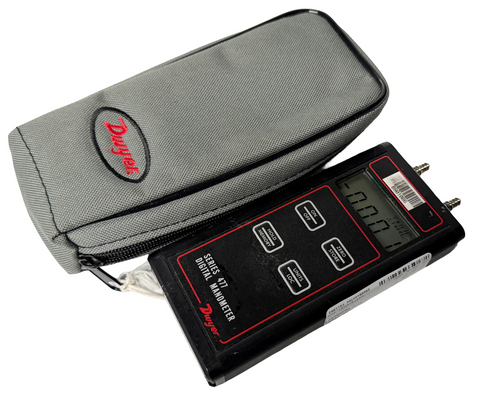 Dwyer 477-000-FM Series 477 Digital Manometer 0-1.000" W.C. 5 PSI Max w/ Case