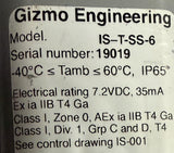 Gizmo Engineering IS-T-SS-6 Intrinsically Safe Tank Alarm 7.2VDC 35mA