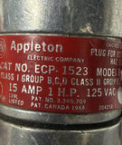 Appleton ECP-1523 Model B Explosion Proof Plug 125VAC 15A 2W 3P