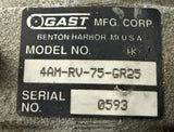 Gast 4AM-RV-75-GR25 Air Motor 200 RPM 15:1 Ratio