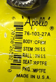 Apollo 76-103-27A Ball Valve 1/2" FNPT CF8M Stainless Steel 2000 WOG