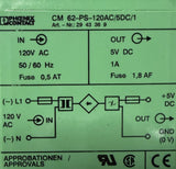 Phoenix Contact CM 62-PS-120AC/5DC/1 Power Supply DIN Rail 120VAC 5VDC 2943369