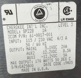 Cherokee SP228 Power Supply 115/230VAC 5.1V 12.2VDC -12.2VDC 170W 61-0017-001