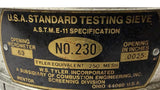 W.S. Tyler No. 230 USA Standard Testing Sieve 63 Micrometer .0025"