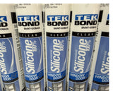 Tek Bond Clear 100% Silicone Caulk Adhesive Window & Door 10.1 OZ (6 Pack)