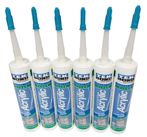 Tek Bond Clear Siliconized Acrylic Caulk Sealant Window & Door 10.1 OZ (6 Pack)