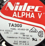 Nidec A31022-20 Alpha V TA300 Cooling Fan 115 VAC 50/60 Hz 933314