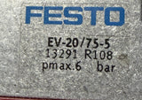 Festo EV-20/75-5 Clamping Module 20x75 5mm Stroke 6 Bar 13291 w/ Base