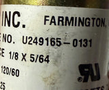 KIP U249165-0131 Solenoid Valve 1/8" x 5/64" Orifice 120/60V w/ Fittings