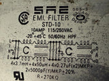 SAE STD-10 EMI Filter 10A 115/250VAC 50/60HZ