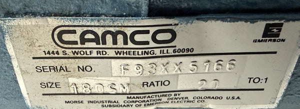 Camco 601RDM16H24-270 Rotary Drive Indexer 20:1 Ratio 90V 180SM W/ 394