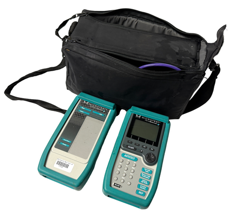 Microtest Pentascanner Cable Tester w/ Microtest 2-Way Injector Cables, & Case