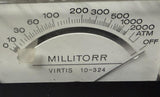 Virtis 10-324 Vacuum Gauge 0-2000 Millitorr 801 K4408-301