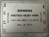 Siemens 6SE7023-4ES87-0FB0 RFI Filter 3AC 380-460V 36A 50-60Hz