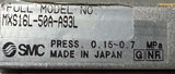 SMC MXS16L-50A-A93L Guide Cylinder Air Slide Table 0.15-0.7 Mpa