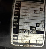 Bodine Electric NSH-34RH Fractional Horsepower Gearmotor 115V 0.75A 1725RPM