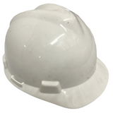 Lot of (4) MSA V-Gard 49573 Hard Hat W/ Glaregard Underbrim Type I Class E