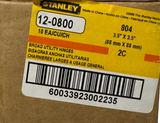 Box of (10) Stanley 12-0800 Broad Utility Hinges 3.5" x 3.5"