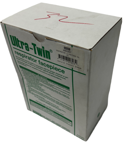 MSA 480267 Ultra-Twin Facepiece Respirator Full Face Silicone Black Large