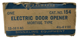 Edwards 154 Electric Door Opener Mortise Type 12-16 VAC 4 1/2-6 VDC