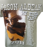 Anvil Men's Jason Aldean My Kinda Party 2011 Tour Light Green Shirt Size Large