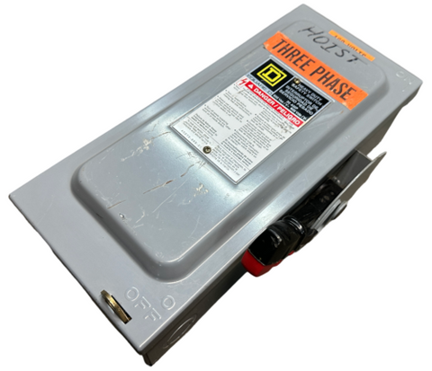 Square D H361 Heavy Duty Fusible Safety Switch 30A 600 VAC 3 Wire 3 Pole 3 Phase