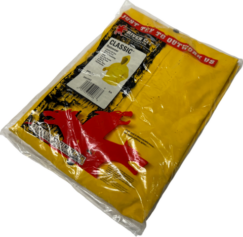 MCR 200JH Classic Rainwear Rain Jacket Attached Hood X3 Yellow Waterproof PVC