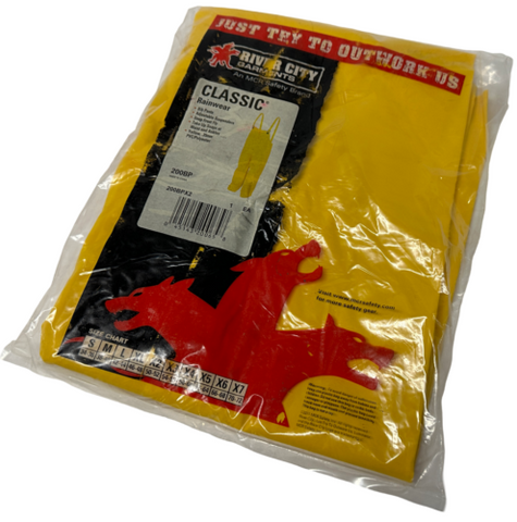 MCR 200BP Classic Rainwear Bib Pants Overall Style X2 Yellow Waterproof .35 PVC