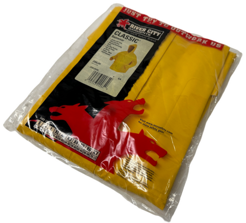 MCR 200JH Classic Rainwear Rain Jacket Attached Hood XL Yellow Waterproof PVC