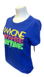 Nike Women's "Anyone, Anywhere, Anytime" Blue Short Sleeve Slim Fit Shirt