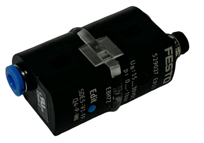 Festo SDE5-V1-FP-Q4-P-M8 Pressure Sensor 15-30VDC -1 to 0 Bar 529027