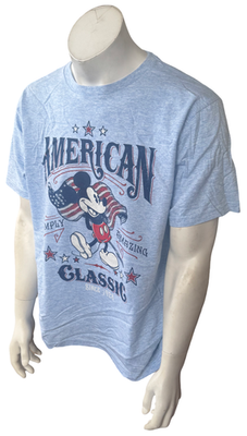 Disney Men's Mickey Mouse American Classic Since 1928 Blue Shirt Size Large