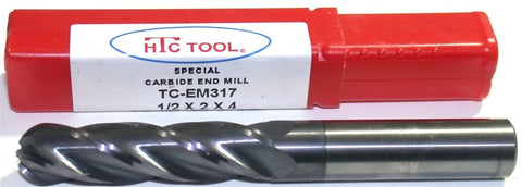 HTC TC-EM317 5/8" Diameter 4 Flute Solid Carbide ALTiN Coated Ball End Mill