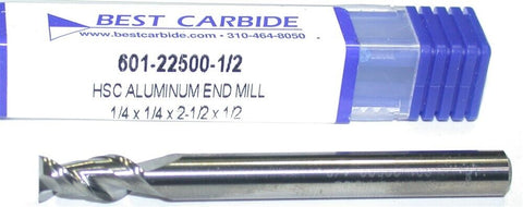 Best Carbide 601-22500-1/2 1/4" Diameter 2-Flute Carbide End Mill New
